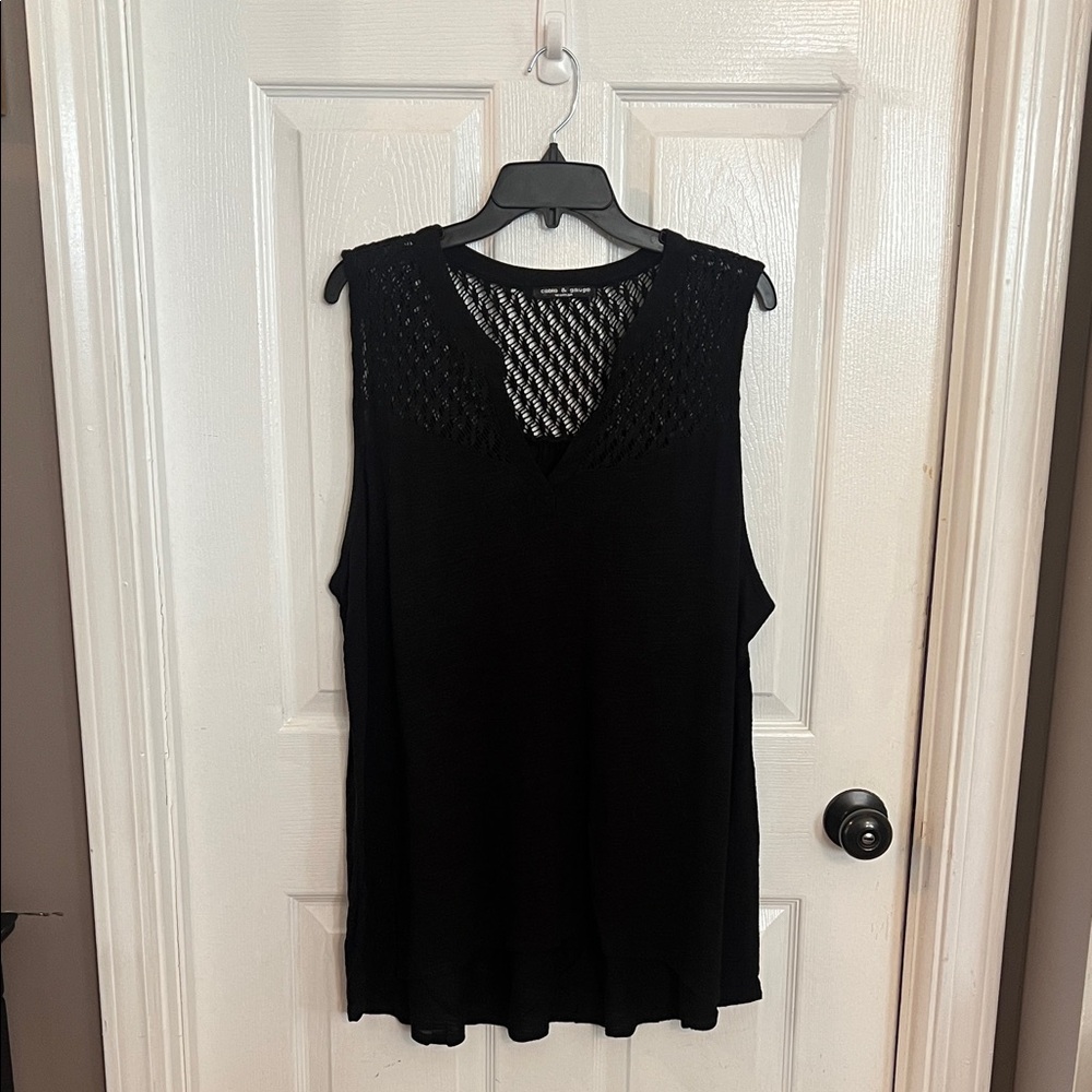 Cable & Gauge Black Knit Tank Top